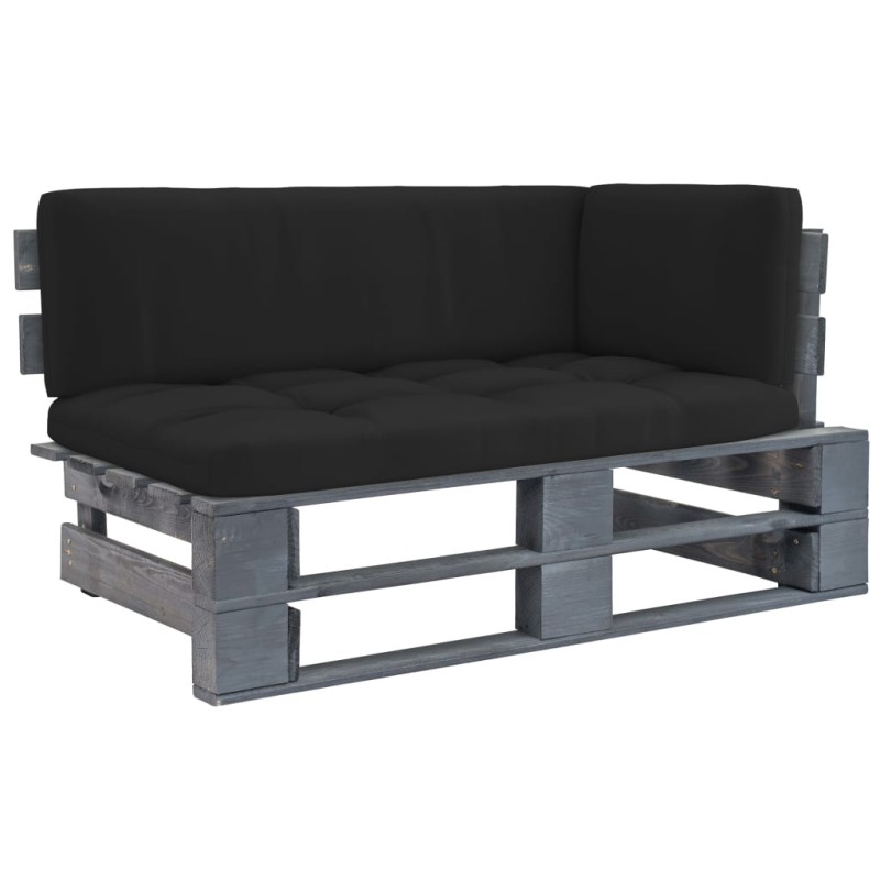 vidaXL Outdoor-Ecksofa Paletten Kiefernholz Imprägniert Grau vidaXL Outdoor-Ecksofa Paletten Kiefernholz Imprägniert Grau
