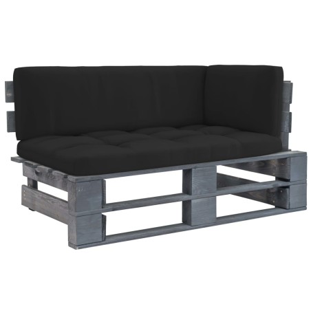 vidaXL Outdoor-Ecksofa Paletten Kiefernholz Imprägniert Grau