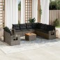 vidaXL 10-tlg. Garten-Sofagarnitur mit Kissen Grau Poly Rattan vidaXL 10-tlg. Garten-Sofagarnitur mit Kissen Grau Poly Rattan