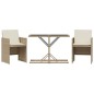 vidaXL 3-tlg. Bistro-Set mit Kissen Beige Poly Rattan vidaXL 3-tlg. Bistro-Set mit Kissen Beige Poly Rattan