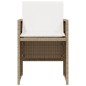vidaXL 3-tlg. Bistro-Set mit Kissen Beige Poly Rattan vidaXL 3-tlg. Bistro-Set mit Kissen Beige Poly Rattan