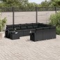 vidaXL 11-tlg. Garten-Sofagarnitur mit Kissen Schwarz Poly Rattan vidaXL 11-tlg. Garten-Sofagarnitur mit Kissen Schwarz Poly Rattan