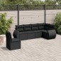 vidaXL 6-tlg. Garten-Sofagarnitur mit Kissen Schwarz Poly Rattan vidaXL 6-tlg. Garten-Sofagarnitur mit Kissen Schwarz Poly Rattan