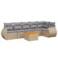 vidaXL 7-tlg. Garten-Sofagarnitur mit Kissen Beige Poly Rattan vidaXL 7-tlg. Garten-Sofagarnitur mit Kissen Beige Poly Rattan