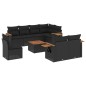 vidaXL 9-tlg. Garten-Sofagarnitur mit Kissen Schwarz Poly Rattan vidaXL 9-tlg. Garten-Sofagarnitur mit Kissen Schwarz Poly Rattan