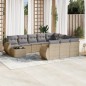 vidaXL 11-tlg. Garten-Sofagarnitur mit Kissen Beige Poly Rattan vidaXL 11-tlg. Garten-Sofagarnitur mit Kissen Beige Poly Rattan