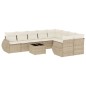 vidaXL 10-tlg. Garten-Sofagarnitur mit Kissen Beige Poly Rattan vidaXL 10-tlg. Garten-Sofagarnitur mit Kissen Beige Poly Rattan