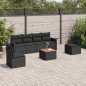 vidaXL 7-tlg. Garten-Sofagarnitur mit Kissen Schwarz Poly Rattan vidaXL 7-tlg. Garten-Sofagarnitur mit Kissen Schwarz Poly Rattan