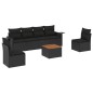 vidaXL 7-tlg. Garten-Sofagarnitur mit Kissen Schwarz Poly Rattan vidaXL 7-tlg. Garten-Sofagarnitur mit Kissen Schwarz Poly Rattan