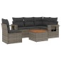 vidaXL 6-tlg. Garten-Sofagarnitur mit Kissen Grau Poly Rattan vidaXL 6-tlg. Garten-Sofagarnitur mit Kissen Grau Poly Rattan