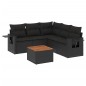 vidaXL 6-tlg. Garten-Sofagarnitur mit Kissen Schwarz Poly Rattan vidaXL 6-tlg. Garten-Sofagarnitur mit Kissen Schwarz Poly Rattan