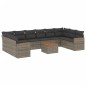 vidaXL 11-tlg. Garten-Sofagarnitur mit Kissen Grau Poly Rattan vidaXL 11-tlg. Garten-Sofagarnitur mit Kissen Grau Poly Rattan