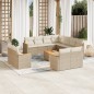 vidaXL 12-tlg. Garten-Sofagarnitur mit Kissen Beige Poly Rattan vidaXL 12-tlg. Garten-Sofagarnitur mit Kissen Beige Poly Rattan