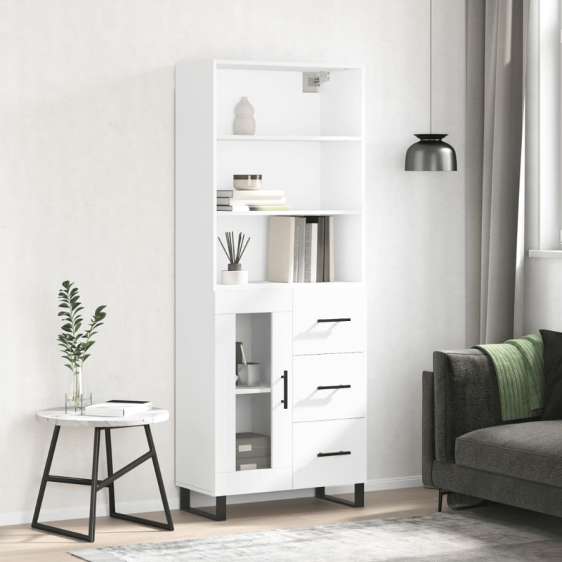 Highboard Weiß 69,5x34x180 cm Holzwerkstoff Highboard Weiß 69,5x34x180 cm Holzwerkstoff