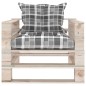 vidaXL Garten-Palettensofa mit Kissen Grau Karomuster Kiefernholz vidaXL Garten-Palettensofa mit Kissen Grau Karomuster Kiefernholz