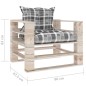 vidaXL Garten-Palettensofa mit Kissen Grau Karomuster Kiefernholz vidaXL Garten-Palettensofa mit Kissen Grau Karomuster Kiefernholz