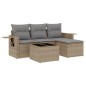 vidaXL 4-tlg. Garten-Sofagarnitur mit Kissen Beige Poly Rattan vidaXL 4-tlg. Garten-Sofagarnitur mit Kissen Beige Poly Rattan