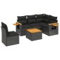 vidaXL 6-tlg. Garten-Sofagarnitur mit Kissen Schwarz Poly Rattan vidaXL 6-tlg. Garten-Sofagarnitur mit Kissen Schwarz Poly Rattan