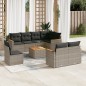 vidaXL 9-tlg. Garten-Sofagarnitur mit Kissen Grau Poly Rattan vidaXL 9-tlg. Garten-Sofagarnitur mit Kissen Grau Poly Rattan