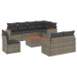 vidaXL 9-tlg. Garten-Sofagarnitur mit Kissen Grau Poly Rattan vidaXL 9-tlg. Garten-Sofagarnitur mit Kissen Grau Poly Rattan