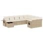 vidaXL 10-tlg. Garten-Sofagarnitur mit Kissen Beige Poly Rattan vidaXL 10-tlg. Garten-Sofagarnitur mit Kissen Beige Poly Rattan