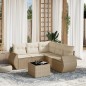 vidaXL 6-tlg. Garten-Sofagarnitur mit Kissen Beige Poly Rattan vidaXL 6-tlg. Garten-Sofagarnitur mit Kissen Beige Poly Rattan