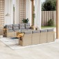 vidaXL 9-tlg. Garten-Sofagarnitur mit Kissen Beige Poly Rattan vidaXL 9-tlg. Garten-Sofagarnitur mit Kissen Beige Poly Rattan