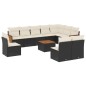 vidaXL 11-tlg. Garten-Sofagarnitur mit Kissen Schwarz Poly Rattan vidaXL 11-tlg. Garten-Sofagarnitur mit Kissen Schwarz Poly Rattan