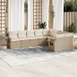 vidaXL 9-tlg. Garten-Sofagarnitur mit Kissen Beige Poly Rattan vidaXL 9-tlg. Garten-Sofagarnitur mit Kissen Beige Poly Rattan