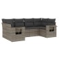 vidaXL 6-tlg. Garten-Sofagarnitur mit Kissen Grau Poly Rattan vidaXL 6-tlg. Garten-Sofagarnitur mit Kissen Grau Poly Rattan