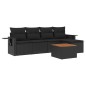 vidaXL 6-tlg. Garten-Sofagarnitur mit Kissen Schwarz Poly Rattan vidaXL 6-tlg. Garten-Sofagarnitur mit Kissen Schwarz Poly Rattan