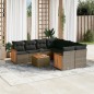 vidaXL 9-tlg. Garten-Sofagarnitur mit Kissen Grau Poly Rattan vidaXL 9-tlg. Garten-Sofagarnitur mit Kissen Grau Poly Rattan