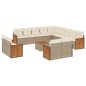 vidaXL 14-tlg. Garten-Sofagarnitur mit Kissen Beige Poly Rattan vidaXL 14-tlg. Garten-Sofagarnitur mit Kissen Beige Poly Rattan