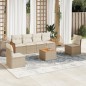 vidaXL 7-tlg. Garten-Sofagarnitur mit Kissen Beige Poly Rattan vidaXL 7-tlg. Garten-Sofagarnitur mit Kissen Beige Poly Rattan