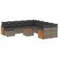 vidaXL 12-tlg. Garten-Sofagarnitur mit Kissen Grau Poly Rattan vidaXL 12-tlg. Garten-Sofagarnitur mit Kissen Grau Poly Rattan