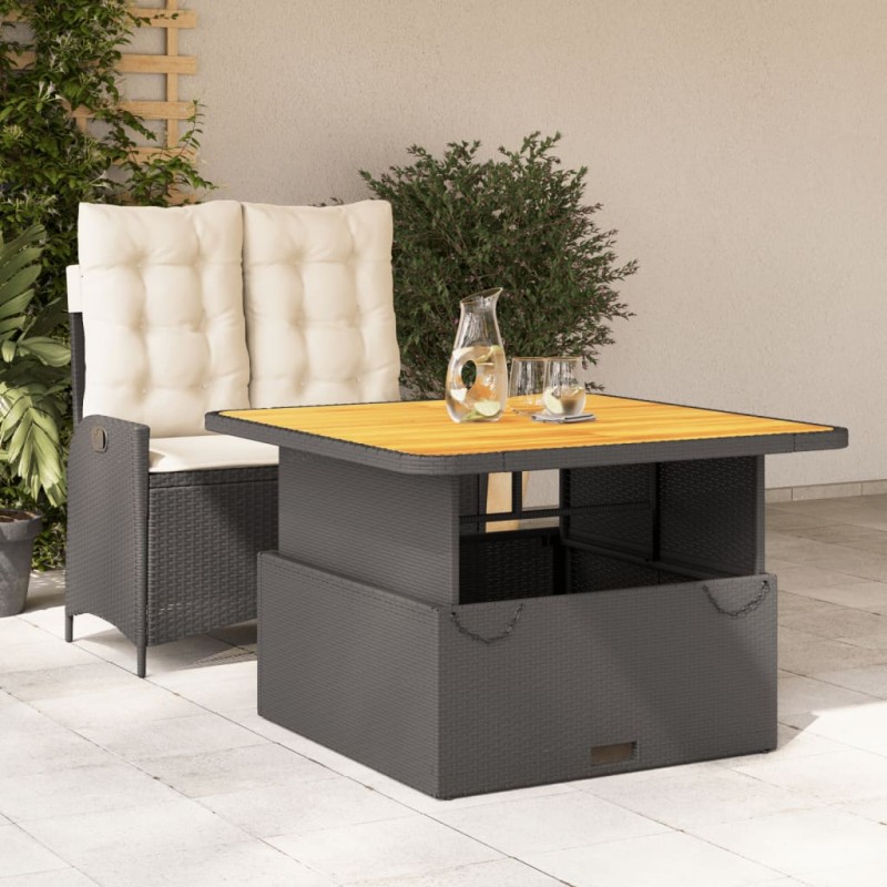 vidaXL 2-tlg. Garten-Essgruppe mit Kissen Schwarz Poly Rattan vidaXL 2-tlg. Garten-Essgruppe mit Kissen Schwarz Poly Rattan