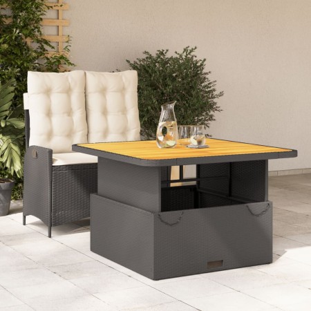 vidaXL 2-tlg. Garten-Essgruppe mit Kissen Schwarz Poly Rattan