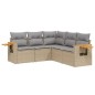 vidaXL 5-tlg. Garten-Sofagarnitur mit Kissen Beige Poly Rattan vidaXL 5-tlg. Garten-Sofagarnitur mit Kissen Beige Poly Rattan