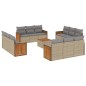 vidaXL 13-tlg. Garten-Sofagarnitur mit Kissen Beige Poly Rattan vidaXL 13-tlg. Garten-Sofagarnitur mit Kissen Beige Poly Rattan