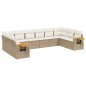 vidaXL 10-tlg. Garten-Sofagarnitur mit Kissen Beige Poly Rattan vidaXL 10-tlg. Garten-Sofagarnitur mit Kissen Beige Poly Rattan