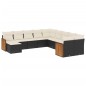 vidaXL 11-tlg. Garten-Sofagarnitur mit Kissen Schwarz Poly Rattan vidaXL 11-tlg. Garten-Sofagarnitur mit Kissen Schwarz Poly Rattan