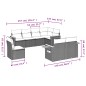 vidaXL 8-tlg. Garten-Sofagarnitur mit Kissen Grau Poly Rattan vidaXL 8-tlg. Garten-Sofagarnitur mit Kissen Grau Poly Rattan