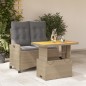 vidaXL 2-tlg. Garten-Essgruppe mit Kissen Beige Poly Rattan vidaXL 2-tlg. Garten-Essgruppe mit Kissen Beige Poly Rattan