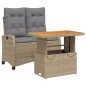 vidaXL 2-tlg. Garten-Essgruppe mit Kissen Beige Poly Rattan vidaXL 2-tlg. Garten-Essgruppe mit Kissen Beige Poly Rattan