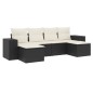 vidaXL 6-tlg. Garten-Sofagarnitur mit Kissen Schwarz Poly Rattan vidaXL 6-tlg. Garten-Sofagarnitur mit Kissen Schwarz Poly Rattan