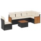 vidaXL 7-tlg. Garten-Sofagarnitur mit Kissen Schwarz Poly Rattan vidaXL 7-tlg. Garten-Sofagarnitur mit Kissen Schwarz Poly Rattan