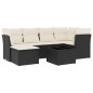 vidaXL 7-tlg. Garten-Sofagarnitur mit Kissen Schwarz Poly Rattan vidaXL 7-tlg. Garten-Sofagarnitur mit Kissen Schwarz Poly Rattan