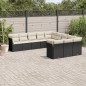 vidaXL 11-tlg. Garten-Sofagarnitur mit Kissen Schwarz Poly Rattan vidaXL 11-tlg. Garten-Sofagarnitur mit Kissen Schwarz Poly Rattan