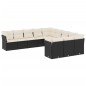 vidaXL 11-tlg. Garten-Sofagarnitur mit Kissen Schwarz Poly Rattan vidaXL 11-tlg. Garten-Sofagarnitur mit Kissen Schwarz Poly Rattan