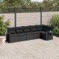 vidaXL 6-tlg. Garten-Sofagarnitur mit Kissen Schwarz Poly Rattan vidaXL 6-tlg. Garten-Sofagarnitur mit Kissen Schwarz Poly Rattan